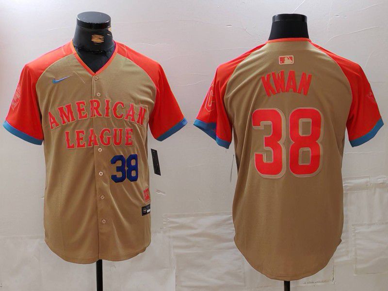 Men Cleveland Indians #38 Kwan Orange All star 2024 Nike MLB Jersey style 2